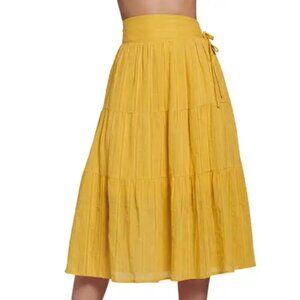 Mustard yellow midi skirt